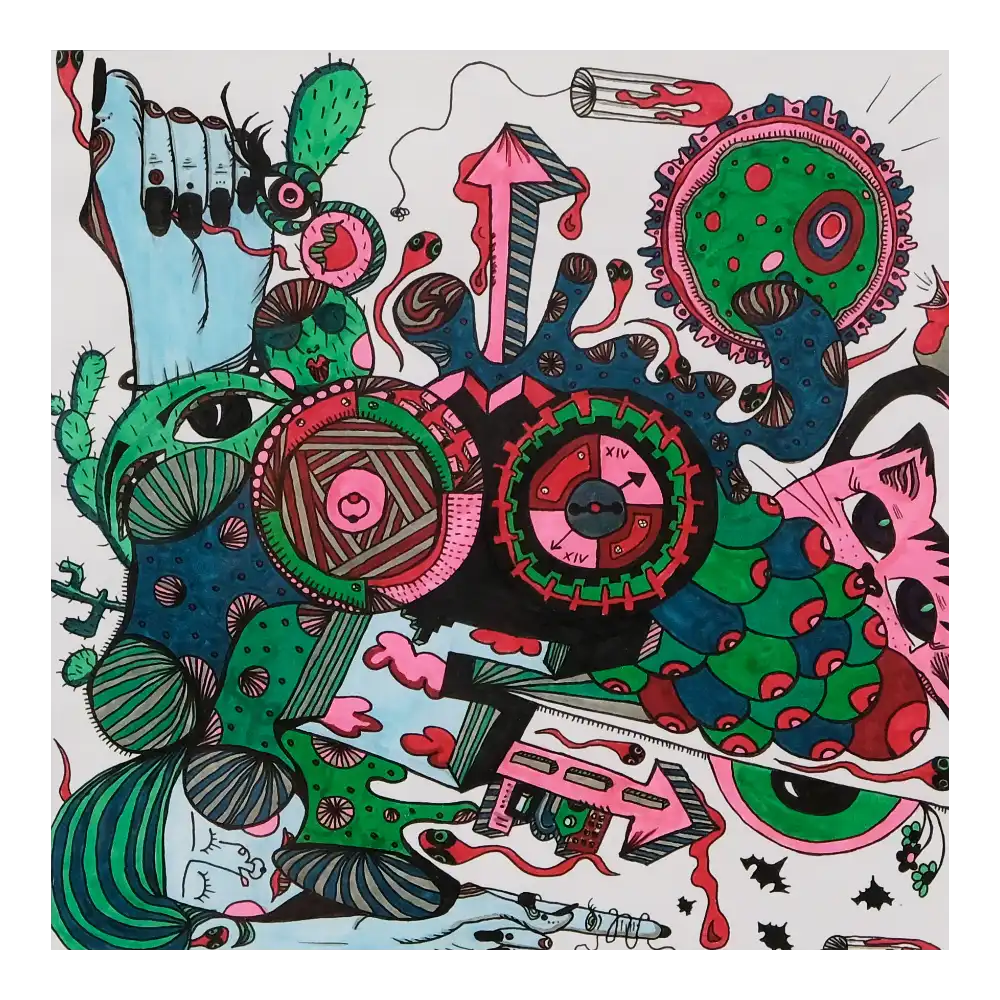 Alkoholmarker auf Papier, 20x20cm